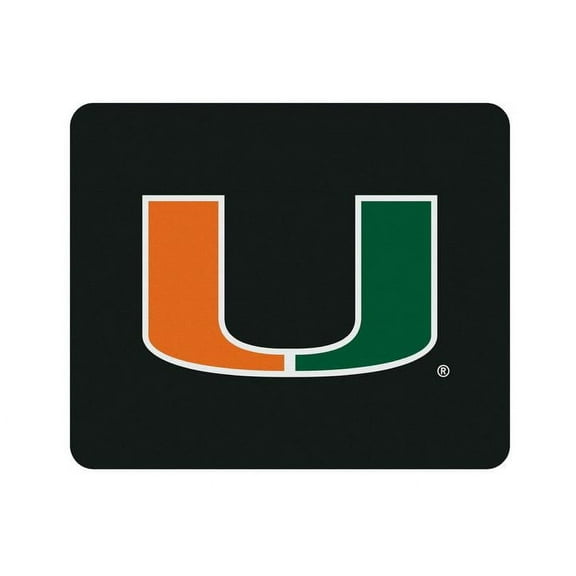 Black Miami Hurricanes Primary Logo Mouse Pad