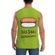 thumbnail image 4 of Fotbe Fresh Sushi Men's Camiseta sin Mangas Estampada para Hombres, Playera Casual para Gimnasio, Entrenamiento, Playa-3X-Large, 4 of 7