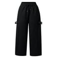 thumbnail image 3 of Barrel Leg Sweatpants Women 2025 Elastic High Waist Drawstring Loose Fit Wide Leg Casual Pants with Pockets Trousers, 3 of 6