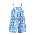 thumbnail image 3 of Fdqin Girls Jumpsuit 3 Pcs Summer Floral Print Sleeveless Romper Shorts Elastic Waist Overalls Blue 11-12 Years, 3 of 7