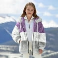 thumbnail image 5 of ATOGUTA Girls Fleece Warm Coat Kids Full Zip Lightweight Fall Winter Coat Outerwear with Pockets Size 5T-13 Purple, 5 of 6