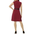 thumbnail image 3 of MODA NOVA Elegant Dress for Juniors Split Neck Wear-to-Work Sleeveless Midi Dresses, 3 of 5