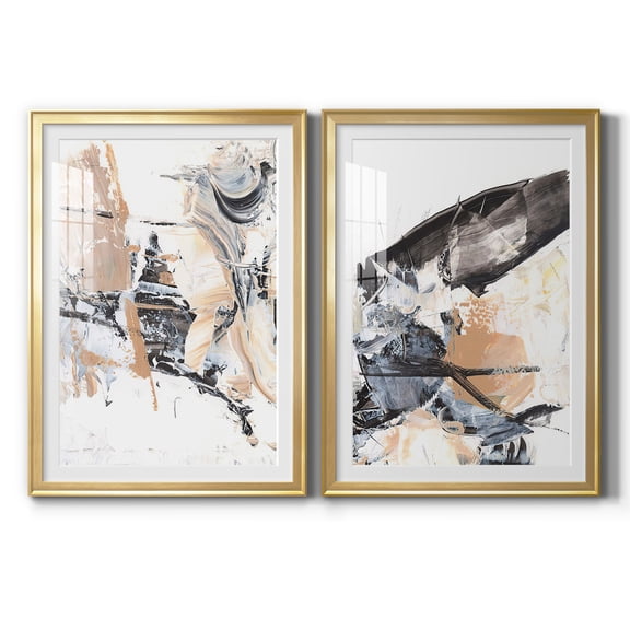 Wexford Home Ruckus III Premium Framed Print, 30.5" x 42.5" - Ready to Hang, Gold (Set of 2)