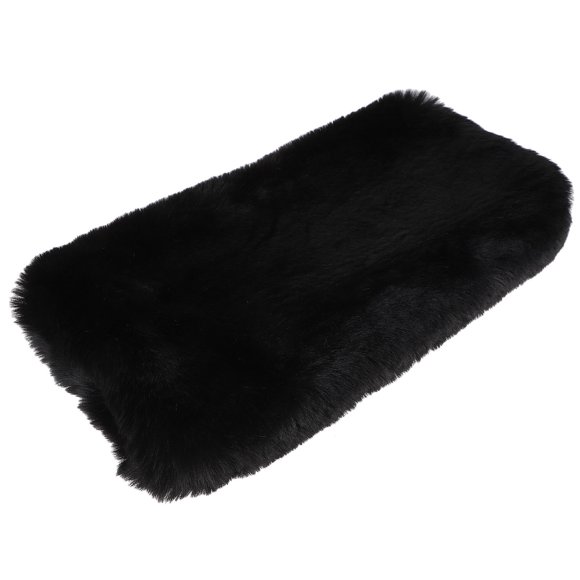 WASHWEPE Fuzzy Hand Warmers for Women Black Hand Muff 1Set
