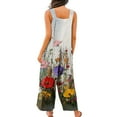 thumbnail image 5 of Women's Floral Print Romper - Adjustable Straps Sleeveless Cotton Overalls with Pockets for Summer ,White,, 5 of 8