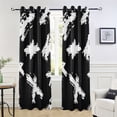 thumbnail image 5 of Seamless Hand Drawn Pattern Dot Art Blackout Curtain Panels Drapes Privacy Assured with Light Filtering Curtains for Living room Bedroom Bathroom Window, 5 of 6