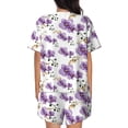 thumbnail image 6 of Susaid Orchids Flowers Print Women's Pajama Set, Button-Up Sleepwear with Elastic Waist Shorts, Perfect for Lounging, Yoga, Beach, and Casual Wear-3X-Large, 6 of 7