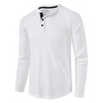 thumbnail image 2 of Zedker Men's Long Sleeve Henley Shirts Cotton 3-Button Fall Casual T-Shirts Solid Color Soft Basic Tops for Men, 2 of 6