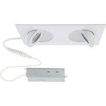 WAC Lighting, Lotos 2in LED 2-Light Square Adjustable Recessed Kit 3000K in White