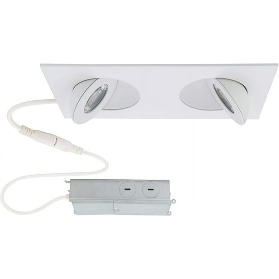 WAC Lighting, Lotos 2in LED 2-Light Square Adjustable Recessed Kit 3000K in White