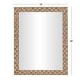 thumbnail image 3 of DecMode 22" x 28" Brown Wall Mirror with Checkered Pattern Frame, 3 of 9