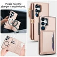 thumbnail image 5 of ELEHOLD Case for Samsung Galaxy S25 Ultra, Detachable Magnetic Zipper Leather Wallet Case with RFID Blocking, Card Holder & Cash Slot, Wrist & Crossbody Strap,Rosegold, 5 of 8