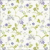 Waverly Inspirations 44" 100% Cotton Floral Sewing & Craft Fabric By the Yard, White, Purple and Green