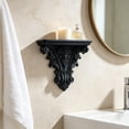 thumbnail image 3 of Floating Wall Shelves, Gothic Corner Storage Rack, Wall Mount Display with Decorative Frame, Wooden, Corner Storage Organizer with Gothic Design, Display for Living Bedroom, 3 of 5