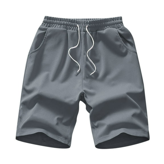 Men's Shorts Men's Athletic Shorts Mens Spring And Summer Street Leisure Sports Pocket Drawstring Stretch Waist Solid Cargo Shorts