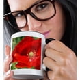 thumbnail image 2 of 3drose, Red Poppy Ii, 11oz Two-tone Black Mug, 2 of 6