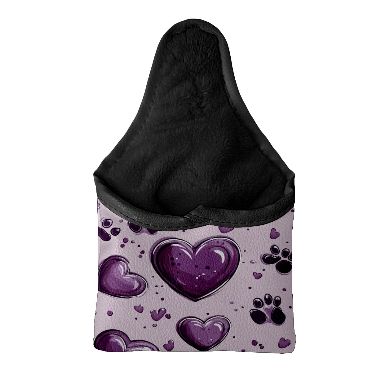 Golf Mallet Putter Cover Premium Leather Waterproof Golf Putter Head Cover with Magnetic Closure Purple Heart