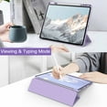 thumbnail image 6 of JETech Case for iPad Pro 12.9-Inch (2022/2021/2020/2018) with Pencil Holder, Clear Transparent Back Shell Slim Stand Shockproof Tablet Cover, Auto Wake/Sleep (Light Purple), 6 of 7