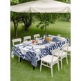 thumbnail image 3 of Outdoor Tablecloth with Umbrella Hole & Zipper, Navy Blue Coastal Rectangle Tablecloth 60x102 Inch, Beach Starfish Nautical Coral Shell Summer Patio Table Cover Waterproof Table Cloth for Picnic, 3 of 7