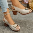 thumbnail image 6 of Willtoo Women's Chunky Heel Sandals Square Toe Slingback Comfortable Insole Casual Summer Shoes, 6 of 7