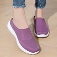 thumbnail image 2 of Purple Ladies Versatile Fashionable Plus-Size Shallow-Cut Breathable Wedge Heel Shoes Casual Spring Summer Mesh Sneakers, 2 of 9