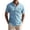 #476-Sky Blue, variant on Men's Cotton Linen Henley Shirt Short Sleeve Hippie Casual Beach T-Shirts with Pocket