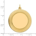 thumbnail image 5 of 14k Yellow Gold Solid Etched Design .027 Gauge Circular Engravable Disc Charm Pendant, 5 of 5