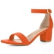 thumbnail image 1 of Sandalias de tiras de tobillo Tacón medio de Bloque punta Abierta Allegra K Naranja 42, 1 of 6