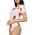thumbnail image 2 of Naloa Strawberry Women's Short-Sleeved Onesie, One-Piece Swimsuit for Parties, dates, clubs - Small, 2 of 9