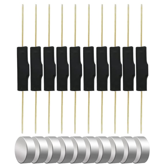 10 plastic reed switch tongue contacts normally closed magnetic induction switch, comes with 10 small multi-purpose round magnets