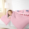 thumbnail image 4 of Manfei Cute American Flag Heart 7-Piece Twin Bedding,Pink Bedding Comforter Set,Pink Reversible, 4 of 7