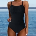 thumbnail image 2 of LIUJUNSHOP Women's One Piece Swimsuits Tummy Control Bathing Suit Modest Scoop Neck Ruched Adjustable Straps Swimming Suit, 2 of 9