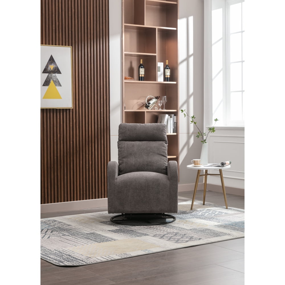 Upholstered Swivel Glider, Cosymart Rocking Chair for Nursery in Dark Grey, Modern Style One Left Bag