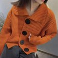 thumbnail image 4 of Styesk Cardigan pour Femmes Cardigan en Tricot à Col Montant Style Décontracté pour Femmes Style Rétro Français Veste, 4 of 8