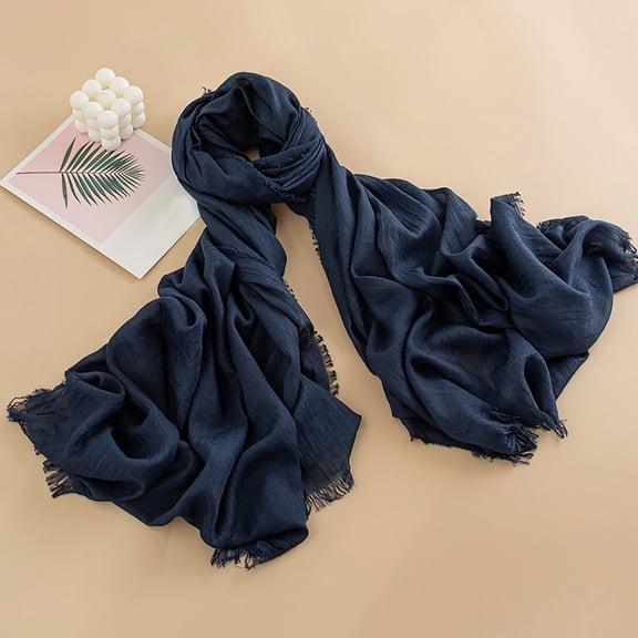 Uaswgudfs Women's Solid Color Lightweight Long Scarf - Versatile Air Conditioning Shawl & Sun Protection Silk - Like Wrap | Casual Elegant Outfit