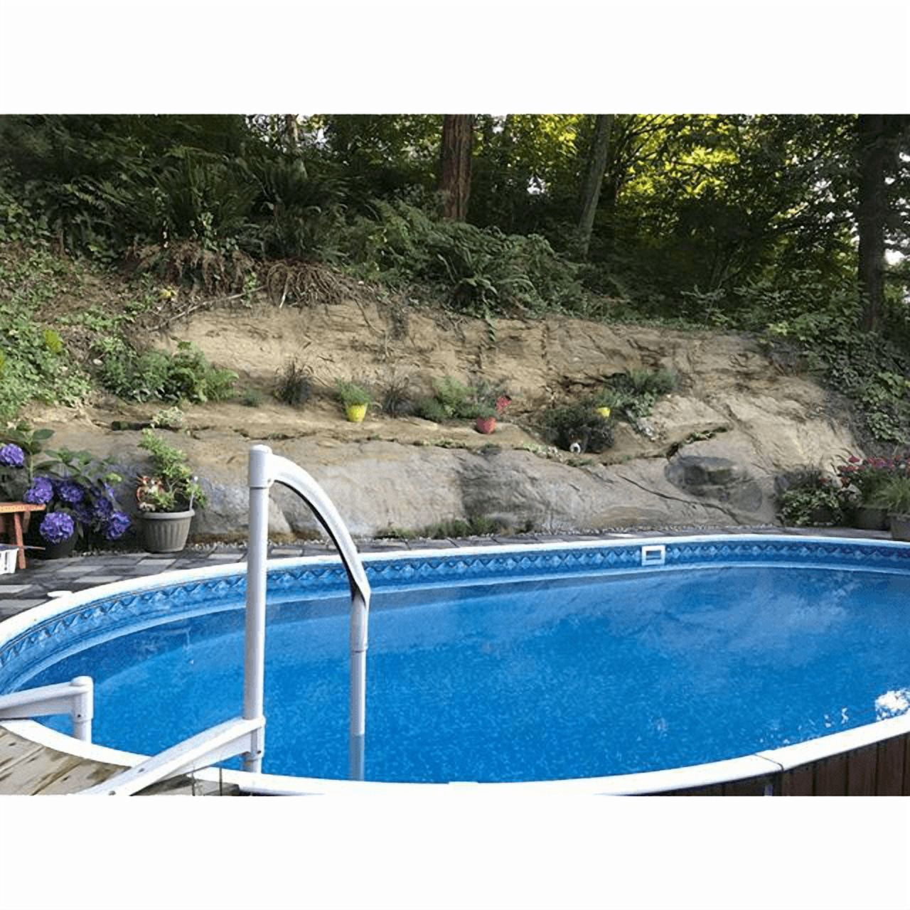 Lake Effect Pools 30' x 52" Round Dominica Semi Inground Step Ready Swimming Pool