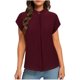 thumbnail image 1 of Fiudx Camisas para Mujer Blusa de Manga Corta con Cuello Redondo y Botones para Mujer, Informal, Cómoda, a La Moda, 1 of 5