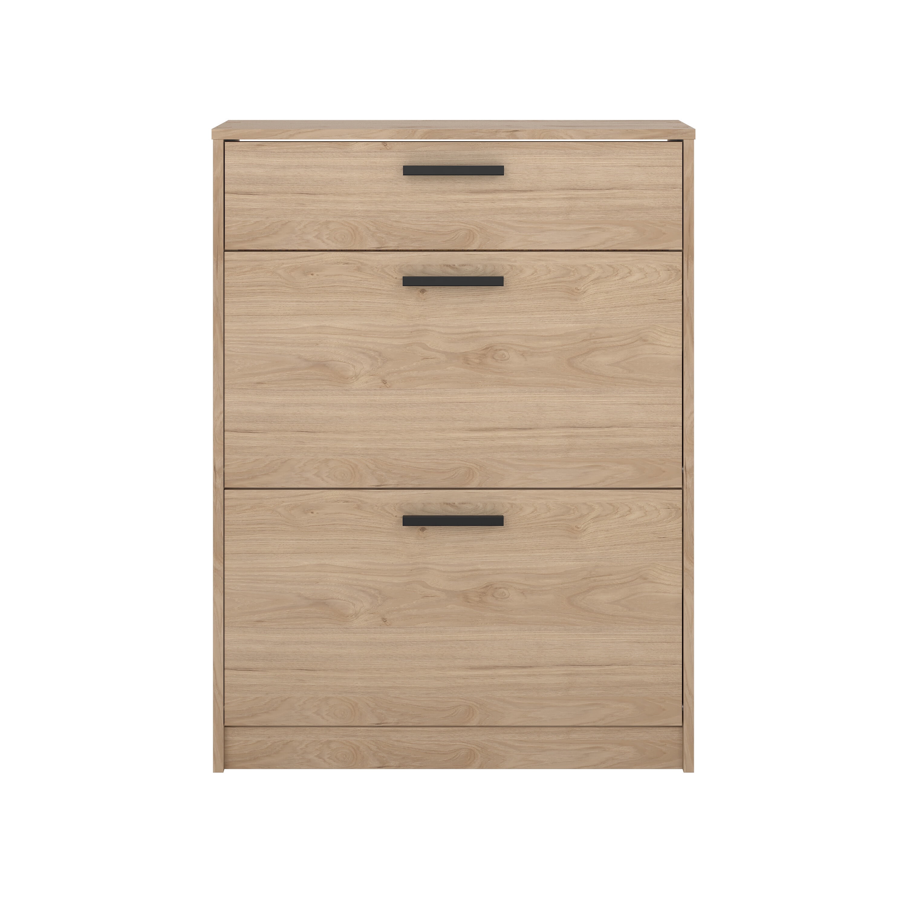 Tvilum Escape 2 Door Shoe Cabinet with Dual-Row Storage and 1 Drawer in Jackson Hickory
