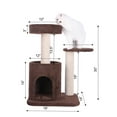 thumbnail image 3 of Armarkat Carpeted real wood Cat Tree Gym Scratching Post F3005 Coffee Brown 30 inch, 3 of 6