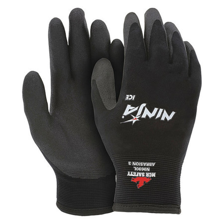 MCR SAFETY N9690XL Ninja Ice Coated Gloves,XL,Black,PR