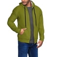 thumbnail image 2 of Uemuo Olive for Men's Fashion Full-zip Hoodies & Sweatshirts with Kangaroo Pocket, Zip-up Hooded Sweatshirt, Moisture Wicking & Breathable-Medium, 2 of 5
