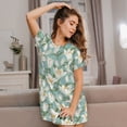 thumbnail image 3 of Sikiie Lilies Flowers Print Women's Short-sleeved Nightdress, Round Neck Pullover Nightdress Pajamas Summer Home Wear, 3 of 6
