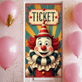 thumbnail image 2 of Cartoon Clown Ticket Banner Circus Clown Event Decor for Birthday Celebration Kids Party Indoor Decoration, 2 of 9