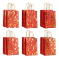 thumbnail image 3 of 12 bolsas de regalo con asas, versátiles para hombres y mujeres. Bolsas rojas y doradas para compra, ideales para compromisos, regalos de ,, 3 of 9