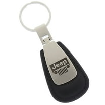 Jeep Grill Black Leather Tear Drop Key Chain