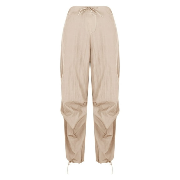 Lilgiuy Women's Fashion Cropped Pants, Sports Casual Pants, Solid Color Loose Fitting Pants Athletic Joggers Running Sweatpants