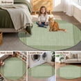 thumbnail image 6 of Cameo Green Retro Greek Key Large Area Rugs for Bedroom Living Room, Soft Non Slip Carpet Bedside Rug, Geometric Greece Ancient Rustic Round Floor Cover Kitchen Accent Rug 6' for Dining Room/Office, 6 of 9