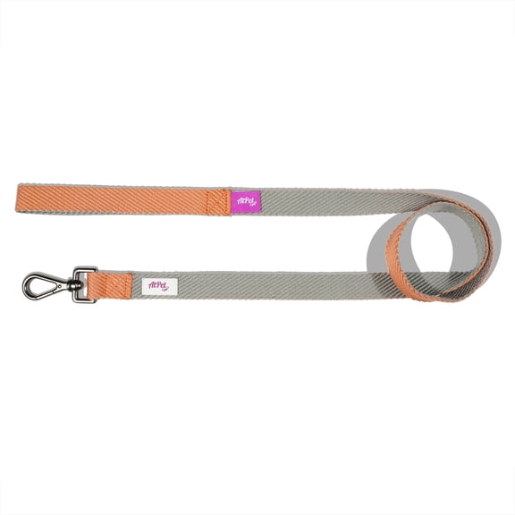 AtPet Limitation Cotton Webbing Dog Leash, Heavy Duty, Soft, Lightweight, Breathable, Comfort Fit ,(L, Gray)