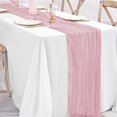 thumbnail image 3 of AYktou Thanksgiving Cheesecloth Table Runners, 35.4×118.1 Inch Fall Boho Wedding Birthday Tablecloth Home Decor, Gauze Sheer Cheese Cloth Farmhouse Dining Table Runners for Party, 3 of 6