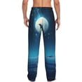 thumbnail image 3 of Picia Night Sky Moon Dolphin Mens Soft Woven Cotton Elastic Waistband Sleep Pajama Pant Lounge Sleep Pant With Pockets And Drawstring-XX-Large, 3 of 9